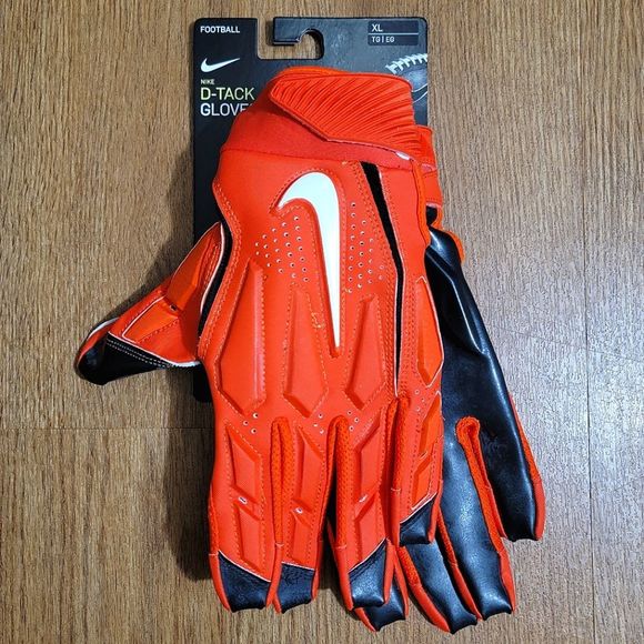 Nike Other - Nike D-Tack 6.0 Football Gloves Lineman Tackle NFL Orange Black White Size XL
